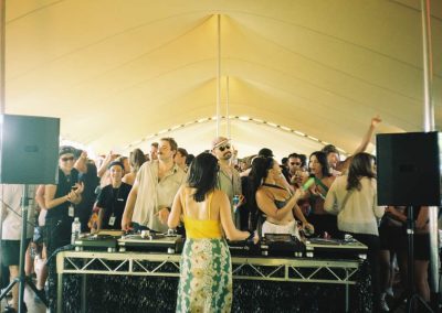 dj booth inside the tent