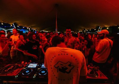 dj booth inside the tent