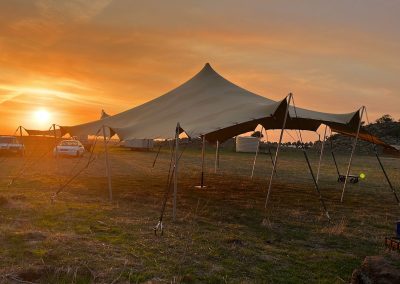 stretched tent event hire - sunset