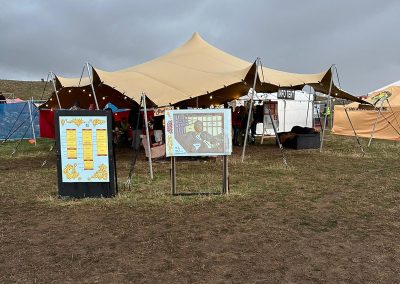 stretched tent event hire - with signage