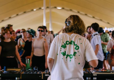 dj booth with tent