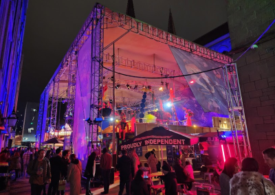 rising event hire - with lightings